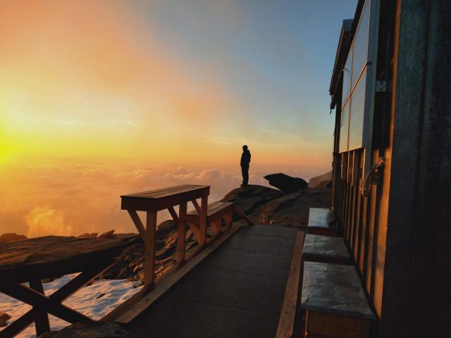 Coucher de soleil en refuge