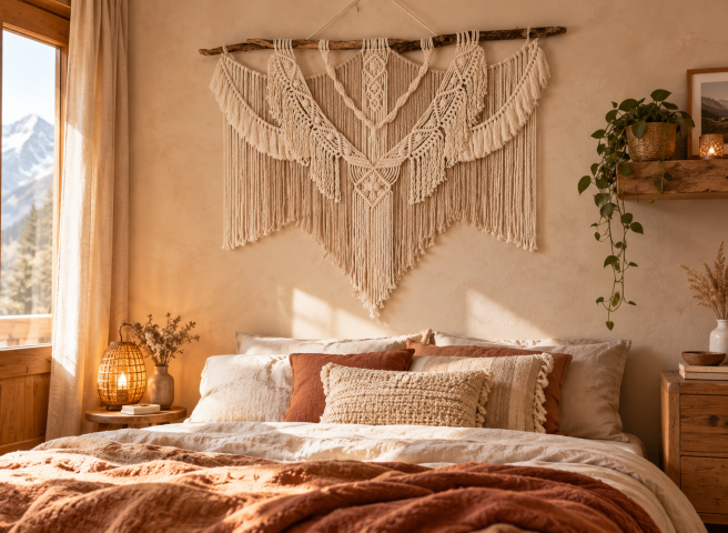 Tissage mural d&rsquo;exception : l&rsquo;artisanat macramé au cœur des Alpes
